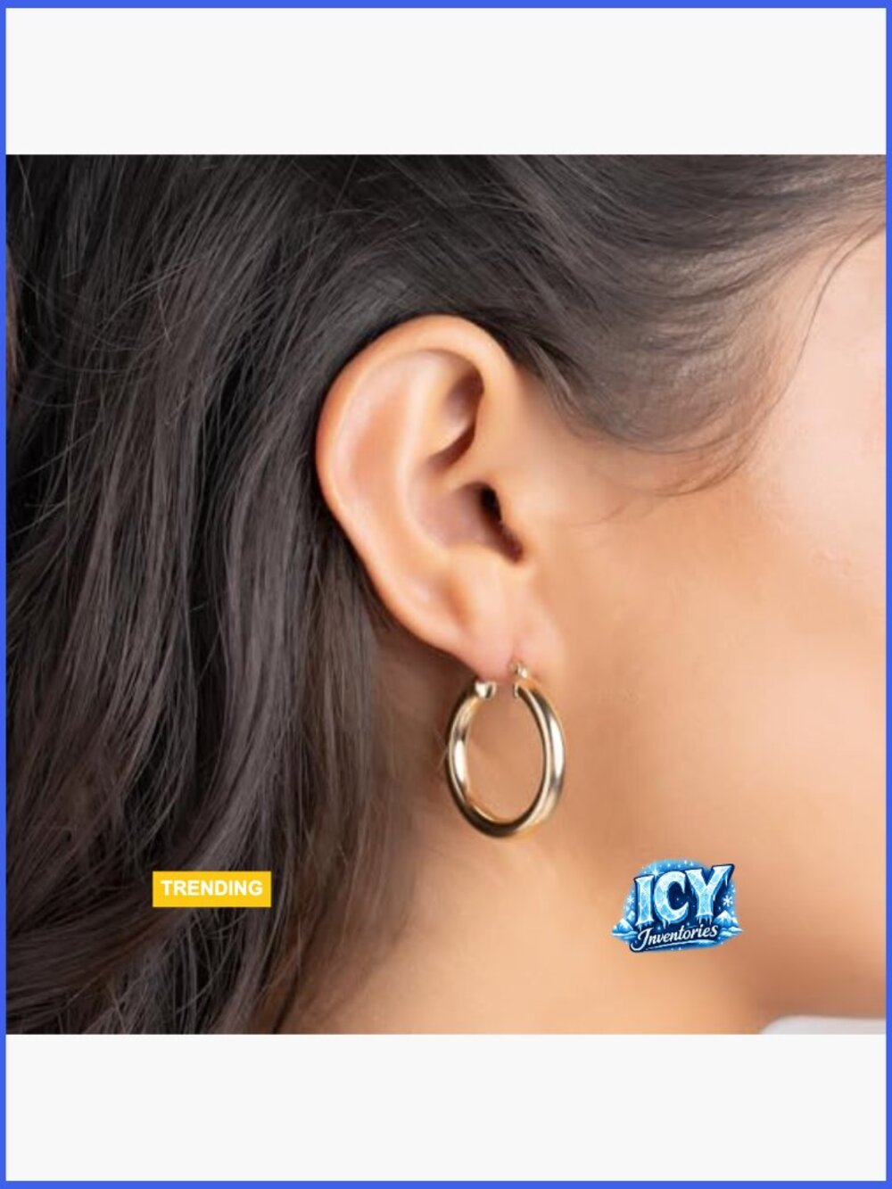 18K Gold Plated 4MM Solid Hoop Earrings High Polish Tarnish Free - Picture 2 of 7